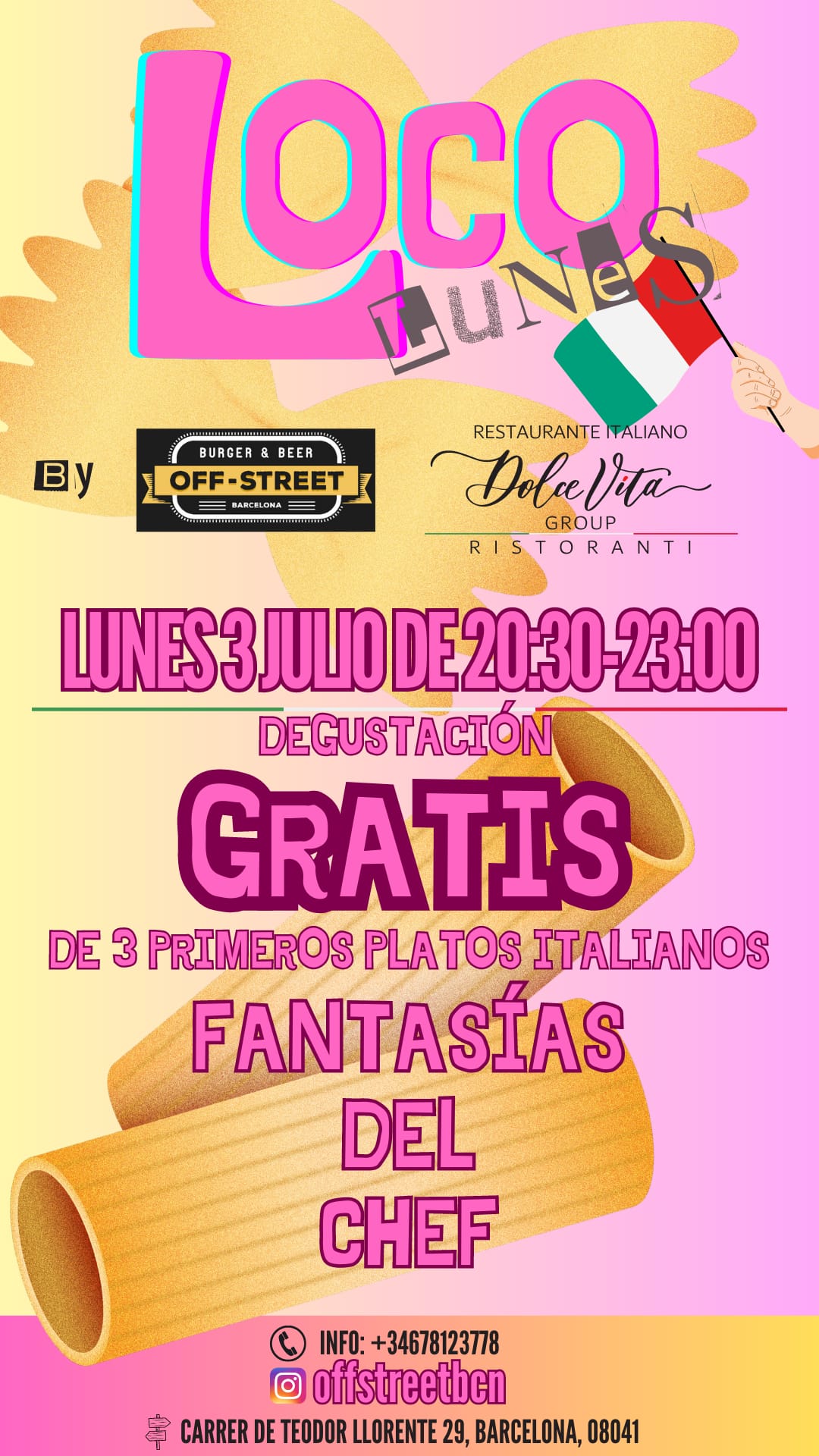 EVENTOS ITALIANOS JULIO 2023 PASTA GRATIS (1)