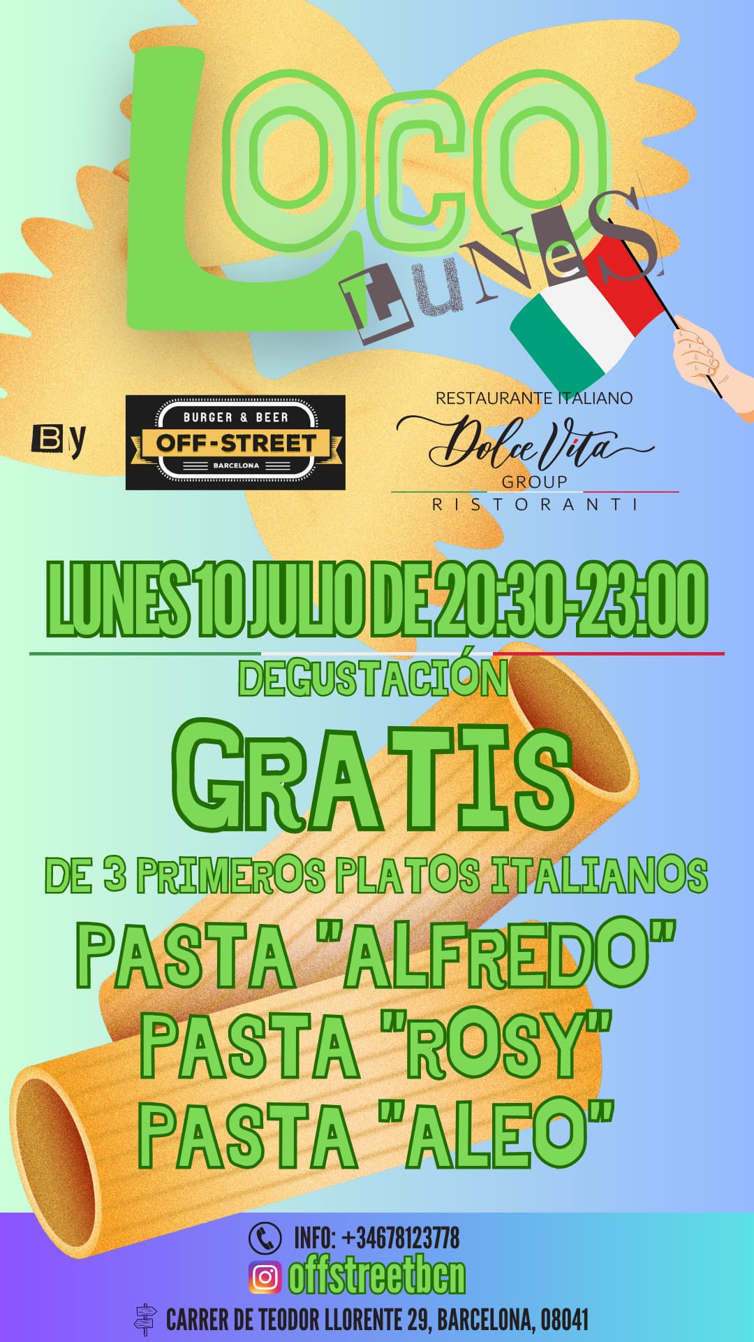 EVENTOS ITALIANOS JULIO 2023 PASTA GRATIS (2)